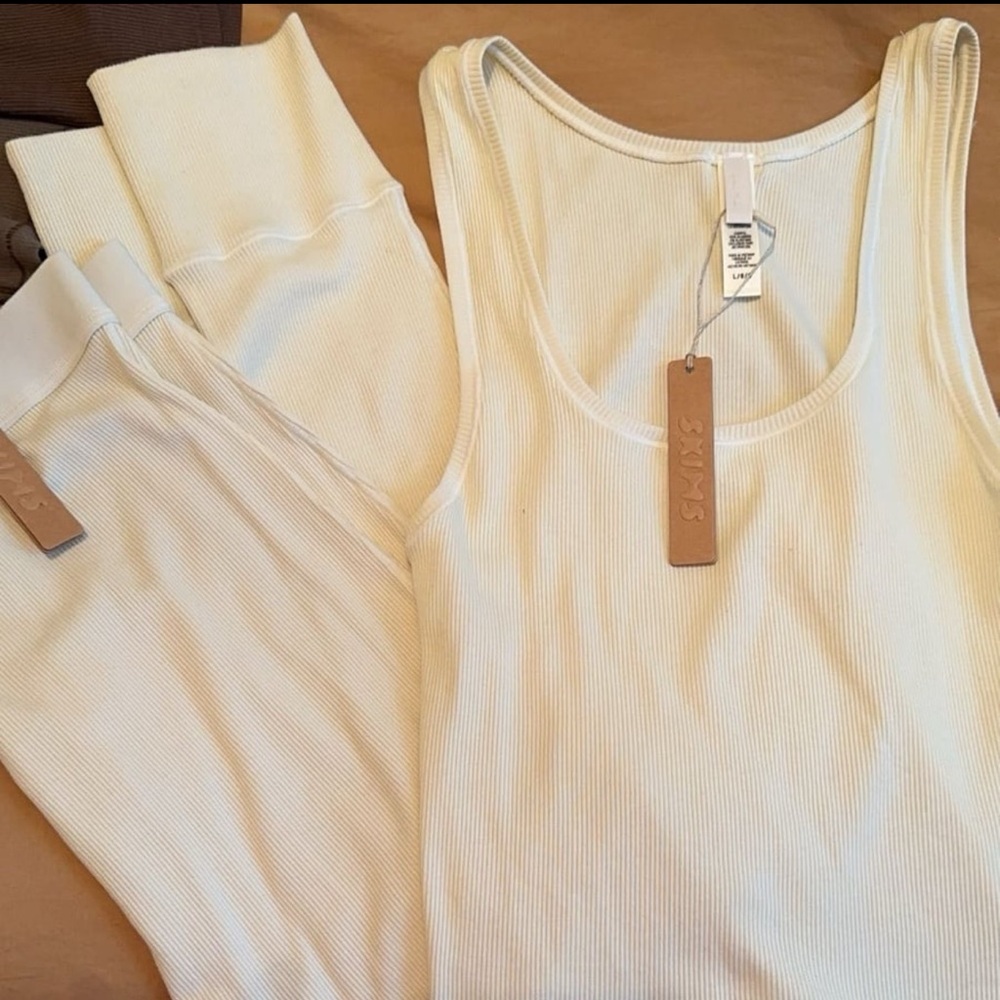 Skims Ribbed Tank Set